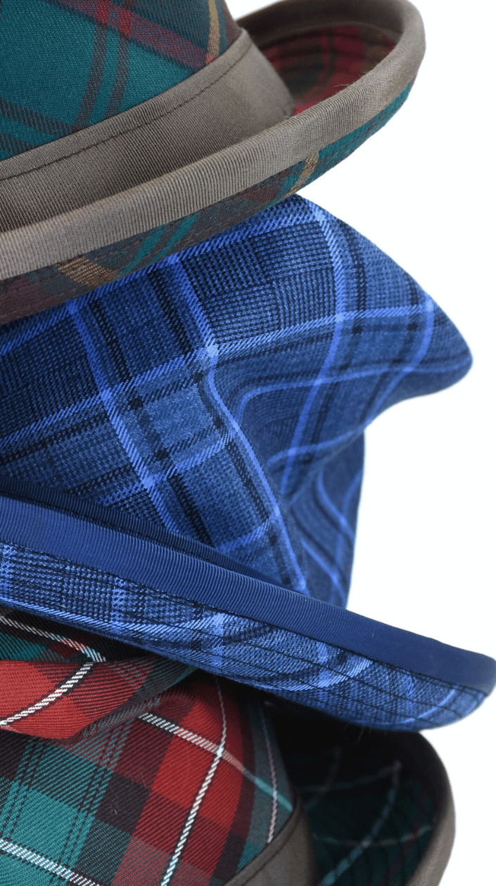 Stack of 3 Canadian Tartan Top Hats.